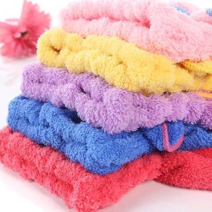 TRUST.STORE Bow Hair Bonnet (5 Pack) – Instant Drying Towel with High Absorbency, Soft & Light to Dry Hair Easily After Shower or Daily Care - Image 2